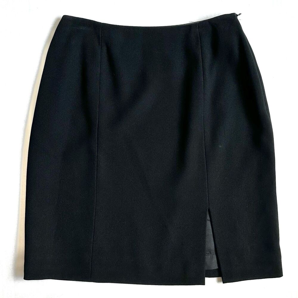 Jones New York Pencil Skirt Women’s Petite Size 8 Black Lined Solid Slit Vintage